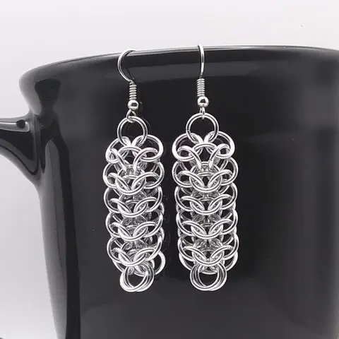 Interwoven European 4in1 18 gauge Handmade Chainmaille Earrings