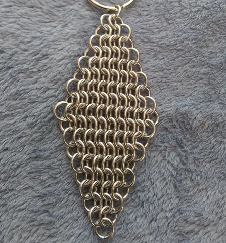 European Diamond 16 gauge Handmade Chainmaille Keychain