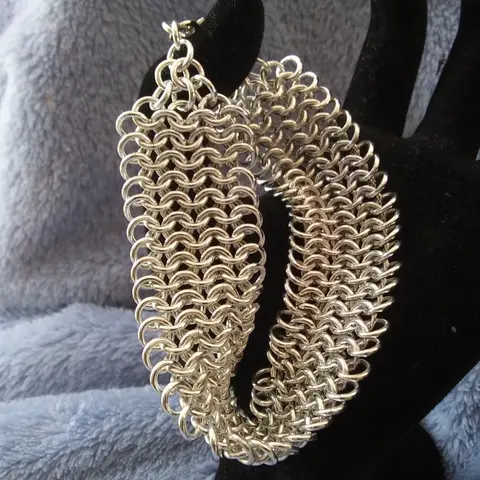 European 4in1 1" wide 18 gauge Handmade Chainmaille Bracelet