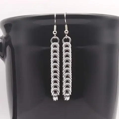 Box Chain 20 gauge Handmade Chainmaille Earrings