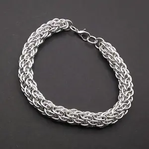 Candy Cane Cord 18 gauge Handmade Chainmaille Bracelet