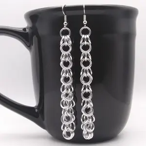 Shaggy Loops 4" 18 gauge Handmade Chainmaille Earrings